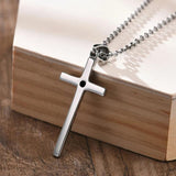 Gothic Cross Pendant Necklace Men Jewelry Gift with Chain