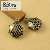BoYuTe 20Pcs 18*17MM Vintage Alloy Fish Charms Jewelry Findings