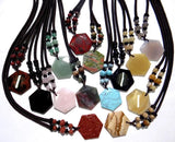Tiger Eye Turquoise Quartz Crystal Hexagon Pendant for Jewelry Making