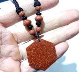Tiger Eye Turquoise Quartz Crystal Hexagon Pendant for Jewelry Making