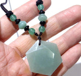 Natural Stone Tiger Eye Aventurine Hexagon Pendant for DIY Jewelry Making