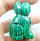 Natural Stone Quartz Turquoise Cat Pendant for DIY Jewelry Making