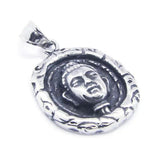 Round Buddha Pendant Stainless Steel Mens Pendant