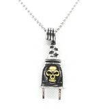 Golden Skull Plug Pendant Stainless Steel Skull Pendant