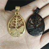 Living Life Tree Pendant 316L Stainless Steel Golden Tree Pendant