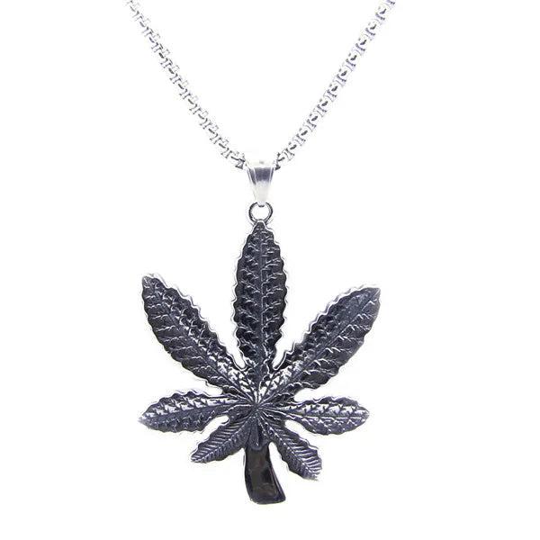 Feather Pendant Stainless Steel Necklace