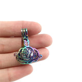 10PCS Rose Petal Pearl Cage Aromatherapy Diffuser Pendant