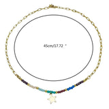 Colorful Beads Boho Neck Chain Star Pendant Women Necklace