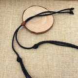 Tribal Leather Necklace Vintage Wood Beads Choker for Cross Pendant