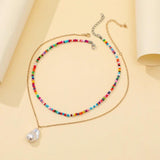 Bohemian Style Colorful Rice Bead Necklace