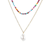 Bohemian Style Colorful Rice Bead Necklace