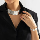 Metal Collar Necklace Street Punk Jewelry Gift