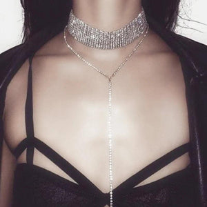 Women's Multilayer Flash Rhinestone Neck Chain