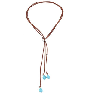 Bohemian Turquoise Tassel Necklace Vintage Y-shaped Jewelry