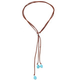 Bohemian Turquoise Tassel Necklace Vintage Y-shaped Jewelry