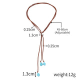 Bohemian Turquoise Tassel Necklace Vintage Y-shaped Jewelry