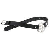 Leather Choker Punk Pentagram Collar Necklace Women Girls Goth Accessories
