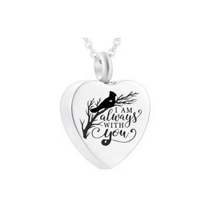 Heart-Shaped Pendant Cremation Jewelry Stainless Steel Necklace
