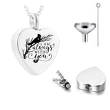 Heart-Shaped Pendant Cremation Jewelry Stainless Steel Necklace