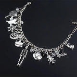 Halloween Christmas Bracelet Skellington Sally Santa Charms Bangle