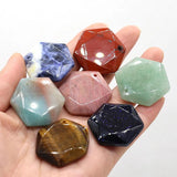 Hexagon Labradorite and Amazonites Pendant for DIY Necklace Making