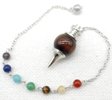 7 Chakra Reiki Healing Pendulum Pendant - Natural Gem Stone Quartz Crystal