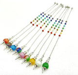 7 Chakra Reiki Healing Pendulum Pendant - Natural Gem Stone Quartz Crystal