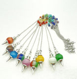 7 Chakra Reiki Healing Pendulum Pendant - Natural Gem Stone Quartz Crystal