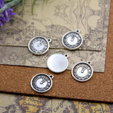 20pcs Antique Silver Plated Clock Charms Pendants for Jewelry Making