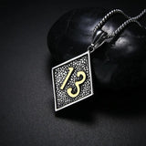 Valily Men's Lucky Number 13 Pendant Necklace Stainless Steel Punk Chain Jewelry