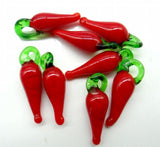 Natural Stone Colored Glass Quartz Crystal Red Pepper Charms Pendant