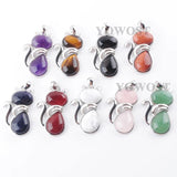 Kitty Cat Natural Stone Beads Pendants Tiger's Eye Agates Amethysts Rose Quartzs