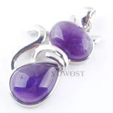 Kitty Cat Natural Stone Beads Pendants Tiger's Eye Agates Amethysts Rose Quartzs