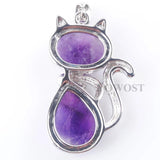 Kitty Cat Natural Stone Beads Pendants Tiger's Eye Agates Amethysts Rose Quartzs