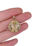 Vintage Coin Peach Heart Eyes Snake Pendant Necklace Fine Jewelry