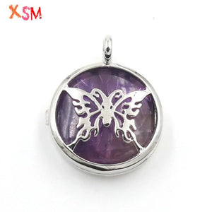 Rose Quartz Butterfly Pendant for Necklace Reiki Jewelry