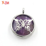 Rose Quartz Butterfly Pendant for Necklace Reiki Jewelry