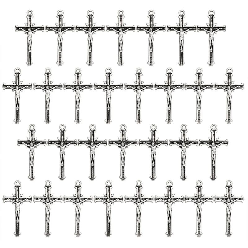 Diyalo 30Pcs Catholic INRI Holy Crucifix Charms Roman Numeral Pendants