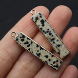 2pcs Rectangle Stone Pendants for DIY Necklace Earrings