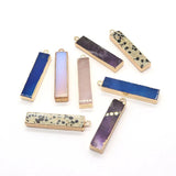 2pcs Rectangle Stone Pendants for DIY Necklace Earrings