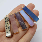 2pcs Rectangle Stone Pendants for DIY Necklace Earrings