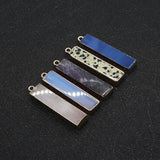 2pcs Rectangle Stone Pendants for DIY Necklace Earrings