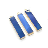 2pcs Rectangle Stone Pendants for DIY Necklace Earrings
