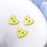 30pcs Copper Double Hole Heart Bead Pendant Necklace Findings Enamel Bracelet