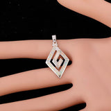 Greek Key Fire Opal Pendant for Necklace