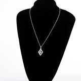 Greek Key Fire Opal Pendant for Necklace
