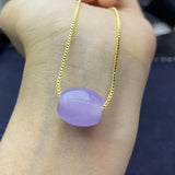 Purple Jadeite Good Luck Beads Pendant Necklace Fine Jewelry