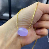 Purple Jadeite Good Luck Beads Pendant Necklace Fine Jewelry