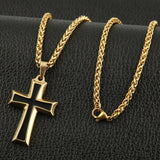 Vintage Religious Cross Necklace Pendant Chain Charm Jewelry