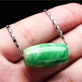 Green Jade Luck Beads Pendant Necklace Women Charms Jadeite Jewelry